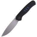 Nóż składany WE Knife Seer LE No 444/610 Black Titanium, Rubbed Silver CPM 20CV (WE20015-1)