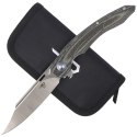 Nóż składany Bestech Fanga Carbon Fiber / Beige G10, Satin D2 by Kombou (BG18D)