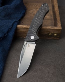 Nóż składany Bestech Keen II Black Titanium/Marbled Carbon Fiber, Stonewashed/Satin CPM S35VN by Koens Craft (BT2301B)