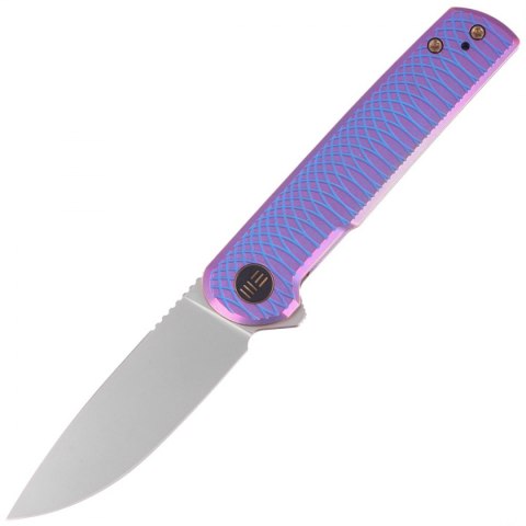 Nóż składany WE Knife Charith LE No 072/210 Ripple Pattern Purple Titanium, Silver Bead Blasted CPM 20CV (WE20056-2)