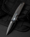 Nóż składany Bestech Fin Black / Blue / Brown G10, Black Stonewashed 14C28N (BG34D-3)