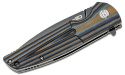 Nóż składany Bestech Fin Black / Blue / Brown G10, Black Stonewashed 14C28N (BG34D-3)