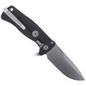 Nóż składany LionSteel SR22A Black Aluminum, Satin Sleipner by Molletta (SR22A BS)