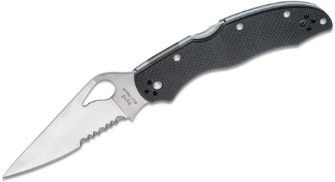 Nóż składany Spyderco Byrd Harrier 2 Black G-10, Combo Edge 8Cr13MoV (BY01GPS2)