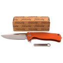 Nóż składany LionSteel SR22A Orange Aluminum, Satin Sleipner by Molletta