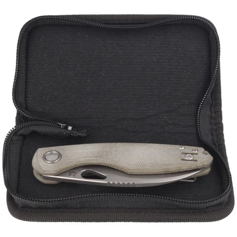 Nóż składany FOX Chilin OD Green Canvas Micarta, Stonewashed M398 by Jesper Voxnæs (FX-530 MOD)