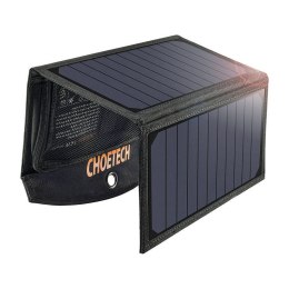 Składana ładowarka solarna Choetech SC001 19W 2xUSB (czarna)