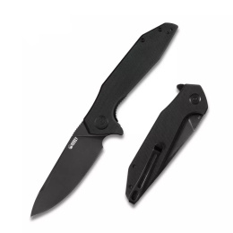 Nóż Kubey Black G10, Black Stonewashed (KU117B)