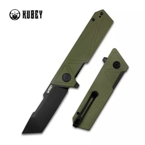 Nóż składany Kubey Avenger Outdoor Green G10, Blackwashed D2 (KU104F)