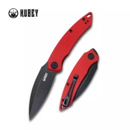 Nóż składany Kubey Knife Leaf Red G10, Black Stonewashed AUS-10 by Tiguass (KU333B)