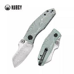 Nóż składany Kubey Knife Monsterdog White/Green G10, Damascus by Dmitry Osarenko (KU337E)