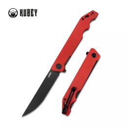 Nóż składany Kubey Knife Pylades Red G10, Blackwash AUS-10 (KU253B)
