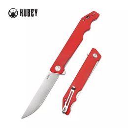 Nóż składany Kubey Knife Pylades Red G10, Satin AUS-10 (KU253F)