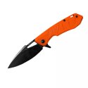 Nóż składany Real Steel Pelican Orange G10 / Black Steel, Black D2 by Aslan Zhanabayev (7922)