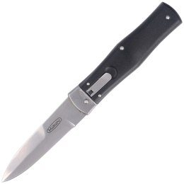 Nóż sprężynowy Mikov Predator Black ABS, Stonewashed N690 (241-BH-1/STN/KLIP)