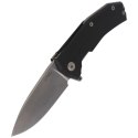 Nóż składany LionSteel KUR G10 Black, Stone Washed Blade (KUR BK)