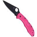 Nóż składany Spyderco Delica 4 FRN Pink, Black Blade Plain CPMS30V (C11FPPNS30VBK)