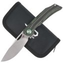 Nóż składany Bestech Falko Carbon Fiber / Green G10, Satin 154CM by Kombou (BL01C)