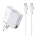 Ładowarka sieciowa LDNIO A2620C USB, USB-C 65W + kabel USB-C - USB-C