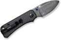 Nóż składany Civivi Baby Banter Twill Carbon Fiber overlay on Black G10, Black Hand Rubbed Damascus by Ben Petersen (C19068S-DS1