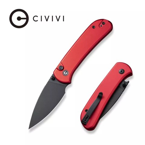 Nóż składany Civivi Qubit Red Aluminum, Black Stonewashed 14C28N (C22030E-2)