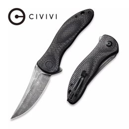 Nóż składany Civivi Synergy3 Black G10 / Twill Carbon Fiber, Black Hand Rubbed Damascus by Jim O'Young (C20075A-DS1)