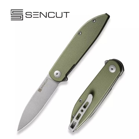 Nóż składany Sencut Bocll II OD Green G10, Gray Stonewashed D2 by Brad Zinker (S22019-4)