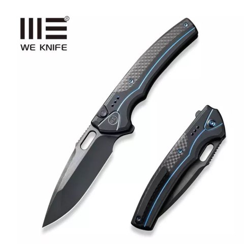 Nóż składany WE Knife Exciton LE No 044/205 Black Titanium / Twill Carbon Fiber, Two-Tone Black CPM 20CV (WE22038A-2)