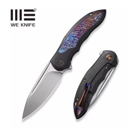 Nóż składany WE Knife Makani LE No 137/300 Black Titanium / Flamed Titanium Inlay, Hand Rubbed Satin CPM 20CV by Anton Tkachenko