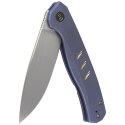 Nóż składany WE Knife Seer LE No 011/610 Blue Titanium, Rubber Silver CPM 20CV (WE20015-2)