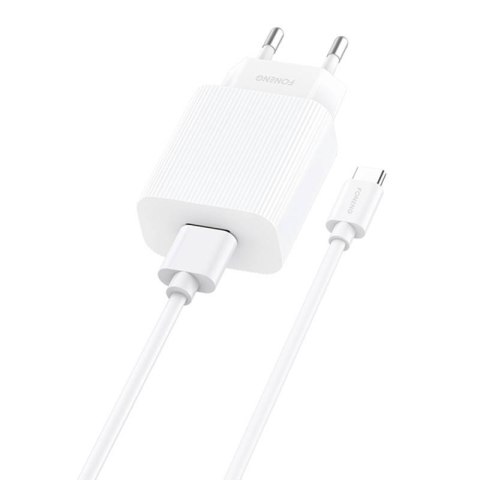 Ładowarka sieciowa Foneng, EU28, 1x USB, QC 3.0 + USB + kabel USB typu C