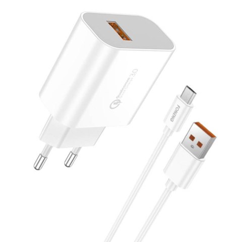 Ładowarka sieciowa Foneng EU46, x1 USB, QC 3.0 + Kabel USB Micro