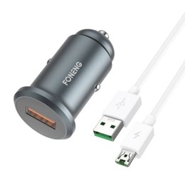 Ładowarka samochodowa Foneng C15, USB, 4A + kabel USB do Micro USB (szara)
