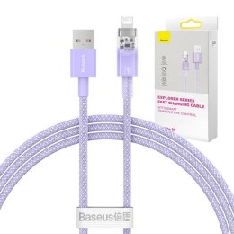 Kabel szybko ładujący Baseus USB-A do Lightning Explorer Series 1m, 2.4A (fioletowy)