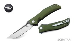 Nóż składany Bestech Scimitar Army Green G10, Gray/Satin D2 (BG05B-2)