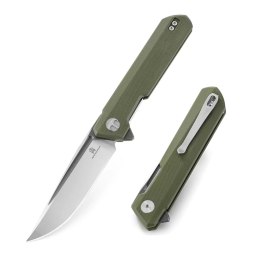 Nóż składany Bestechman Dundee OD Green G10, Grey Titanized / Satin D2 by Ostap Hel (BMK01E)