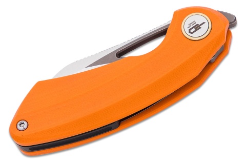 Nóż składany Bestech Bihai Orange G10, Grey DLC Stonewashed/Satin 14C28N by Ostap Hel (BG53B-2)
