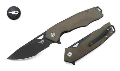 Nóż składany Bestech Toucan Beige G10, Grey Titanized D2 (BG14C-2)