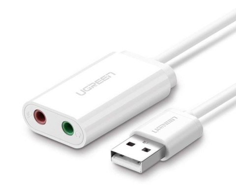 Zewnętrzna karta dźwiękowa USB UGREEN 	US205 15cm (biały)