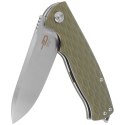 Nóż składany Bestech Grampus Olive G10, Stonewashed / Satin D2 (BG02B)