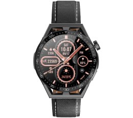 Smartwatch Rubicon RNCE88-1 Czarny- Czarny Pasek Silikonowy + Czarny Pasek Skórzany