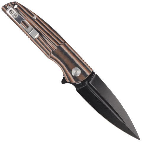 Nóż składany Bestech Fin Black / Orange / Beige G10, Black Stonewashed 14C28N (BG34C-3)