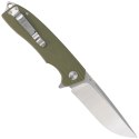 Nóż składany Bestech Lion Army Green G10, Stonewashed/Satin D2 (BG01B)