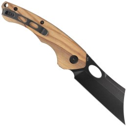Nóż składany Bestech Skirmish Natural Olivewood, Black Stonewashed 154CM (BL06C)