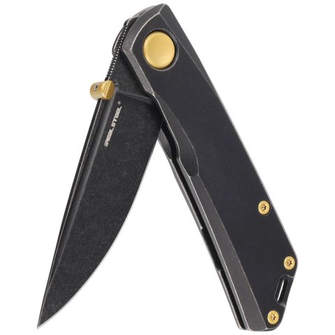 Nóż składany Real Steel Luna Boost Blackout Black Titanium, Blackwashed N690 by Poltergeist Works (7072)