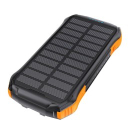 Powerbank solarny Choetech B658 2x USB 10000mAh Qi 5W (czarno-pomarańczowy)