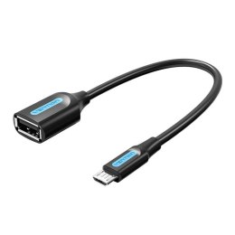 Adapter OTG micro USB męski do USB-A żeński Vention CCUBB 2A 0.15m (czarny)