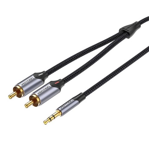 Kabel audio 2xRCA do 3.5mm Vention BCNBF 1m (szary)