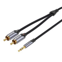 Kabel audio 2xRCA do 3.5mm Vention BCNBK 8m (szary)