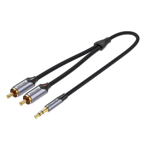 Kabel audio 2xRCA to 3.5mm Vention BCNBD 0.5m (szary)